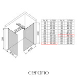CERANO - Sprchová zástena Walk-in Onyx TL/P - 8 mm - hranatá vzpera - čierna matná, transparentné sklo - 160x110x200 CER-8050BD2855
