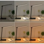 LT-T10 čierna / Stolová LED lampička / dotykové ovládanie / 12W / 3000-6500K / 7 stupňov stmievania / 5 režimov (LT-T10 Black)