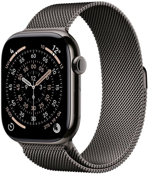 Apple Watch 11 GPS + Cellular 46mm Srokove Titanium Milanese Loop S/M Grafitový (MFD34ZR/A)