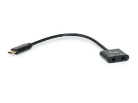 Equip USB-C čierna / Audio adaptér / DAC / 2x Jack 3,5 mm / 0,15 m (133469)