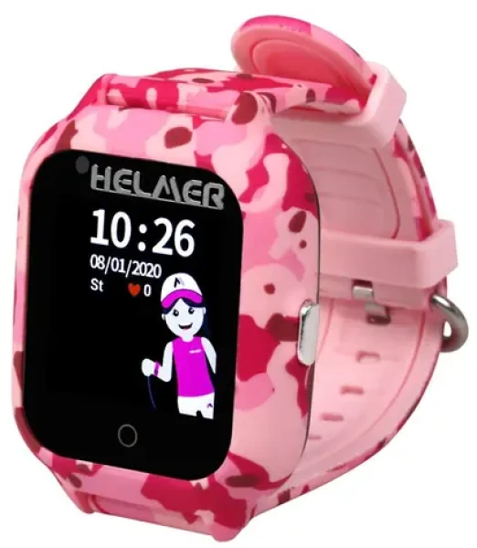 HELMER LK 710 červená / Detské hodinky s GPS lokátorom / dotykový displej / nano SIM / 4G / IP67 / videohovor (hlmlk710r)