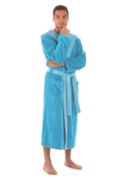 Pánsky župan Tampa duo s kapucňou 3959 tyrkysový - Vestis XXL