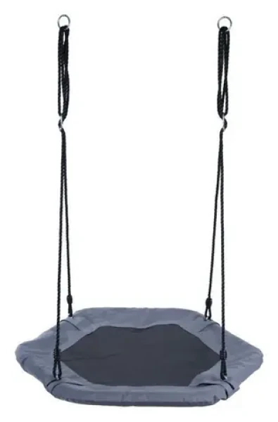 ECOTOYS Šesťhranná hojdačka Čapí hniezdo Šedá (priemer 92 cm)