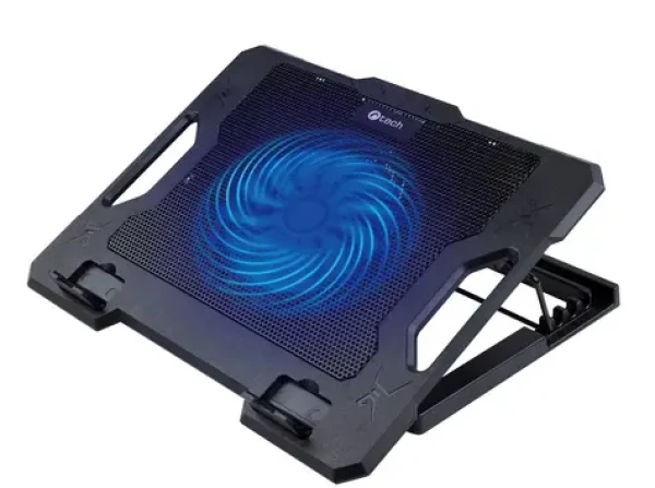 C-tech CLP-S100 / Chladiaca podložka pre notebook / 17" / 140mm ventilátor / modré LED podsvietenie / 2x USB (CLP-S100)
