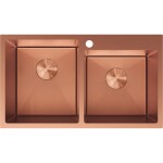 MEXEN - Xorin oceľový drez 2-bowl 780 x 450 mm, meď HC 6441782000-65HC