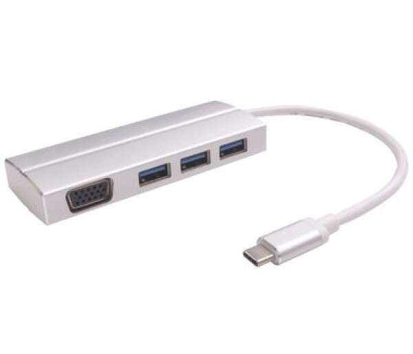 PremiumCord Adaptér USB 3.1 Type-C male - VGA female / 3x USB 3.0 / aluminum (ku31vga05)