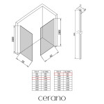 CERANO - Sprchová zástena Walk-in Crystal TL/P - 10 mm - bezvzperový systém - chróm, grafitové sklo - 110x90x200 CER-8050BD80445