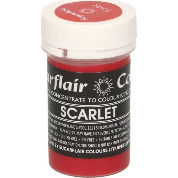 Gélová farba scarlet pastelová 25 g - Sugarflair - Sugarflair