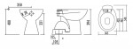 SAPHO - WC misa, 36x54cm, spodný odpad, biela TP340