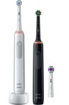 Oral-B Pro 3 3900 Duo ružová / Elektrická zubná kefka / oscilačné / 3 režimy / časovač (Pro 3 3900 Duo Black/Pink)