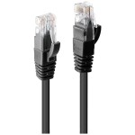 LINDY 48082 RJ45 sieťové káble, prepojovacie káble CAT 6 U/UTP 10.00 m čierna s priechodkou chrániacou proti zlomeniu, krútené páry, pozlátené kontakty,; 48082