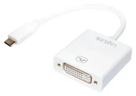LogiLink USB-C na DVI biela / Adaptér / USB 3.1 Gen1 / Full HD 1080p / 0,14 m (UA0245A)