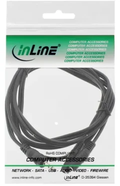 InLine Y audio kábel Jack 3,5 mm - 2x Jack 3,5 mm čierna / Audio kábel / Y-rozbočovač / 2 m (99300B)