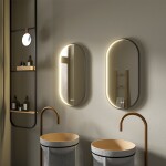 Mereo Zrkadlo oválne 50x80 cm, LED osvetlenie a odhmlievanie CN170