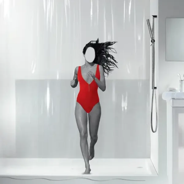 SPIRELLA Sprchový záves DANA motív žena číry / 180 x 200 cm / PEVA