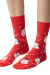 VIANOČNÉ PONOŽKY PRE ŽENY 136 Červená 35-37