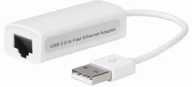 MicroConnect adaptér USB2.0 A (M) - RJ-45 (F) biela (USBETHW)