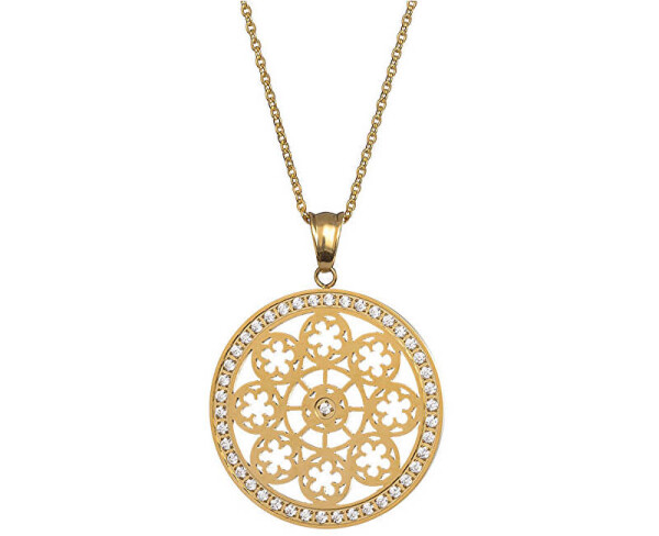 Preciosa Pozlátený náhrdelník s kryštálmi Rosette 7239Y00