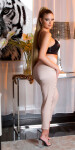 Trendy shimmery cloth pants caramel L/XL