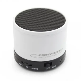 Esperanza EP115W RITMO biela / Bluetooth reproduktor / 3W / 5V / 300mAh / BT 2.1 + EDR / FM-rádio / Mini USB / microSD (EP115W - 5901299909195)
