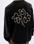 Thinking MU Flower Rope Black Jimena Sweatshirt BLACK L