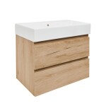 Kúpeľňová skrinka 2 zásuvková s umývadlom SAT B-Way 79x50x45 cm dub mat BWAY280OAKU2BI BWAY280OAKU2BI
