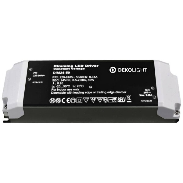Deko Light BASIC, DIM, CV, 24V 12-50W LED driver konštantné napätie 50 W 500 - 2080 mA 24 V; 862222