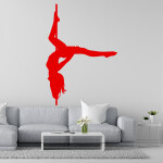 Veselá Stena Samolepka Pole dance Farba: červená, Veľkosť: 60 x 42 cm