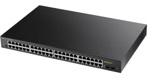ZyXEL GS1900-48HP v2 / Switch / SMART Managed PoE / 48x Gigabit RJ45 / 2x Gigabit SFP / PoE budget 170W (GS190048HPV2-EU0101F)
