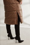 Bunda Monnari Dlhý prešívaný kabát kapucňou hnedý