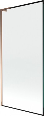 MEXEN/S - Next L vaňová zástena FIX 90 x 150, čierna vzor, ružové zlato 895-090-000-03-70-60