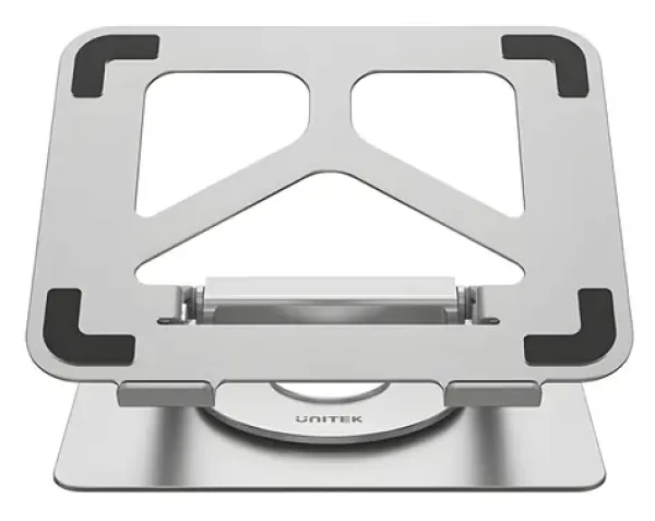 Unitek D1109A šedá / Stojan na notebook / Hliníkový / Otočný 360° / USB hub HDMI, LAN, PD 100W / do 17" (D1109A)