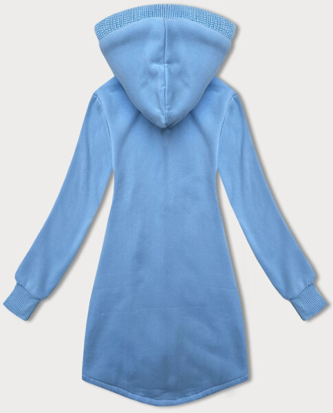 Svetlomodrá dlhá dámska mikina s kapucňou LHD (AMG-163) odstíny modré S (36)