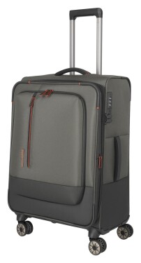 Stredný textilný kufor na kolieskach Travelite Crosslite 5.0 M Dark Olive