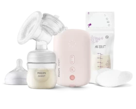 Philips Avent SCF395/31 ružová / Elektrická odsávačka materského mlieka / 125 ml / Micro-USB (SCF395/31)