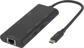 Deltaco USB-C prijungimo stotelė DELTACO, viena, 1x HDMI, 3x USB-A, RJ45 / USBC-HDMI31 / 1902571
