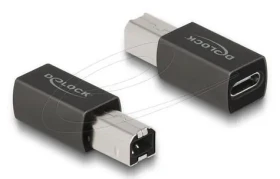 DeLock Adaptér USB-C (F) - USB-B (M) antracitová / Adaptér / USB 2.0 (65839)