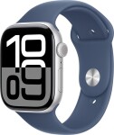 Apple Watch 10 GPS 46mm Silver Alu S/M Modrý (MWWL3E)