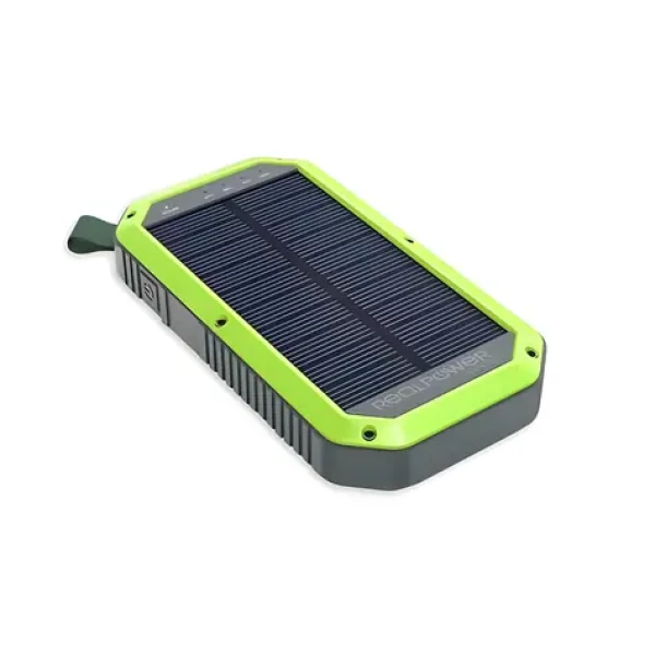 RealPower PB-10000 Solar čierna / Powerbanka / 10 000 mAh / Solárny panel / Qi nabíjanie / LED svietidlo (405379)
