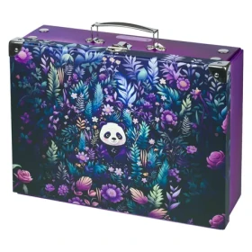 BAAGL Skladací školský kufrík Jungle Panda s kovaním / 32.5 x 10.5 x 26 cm (A-34114)