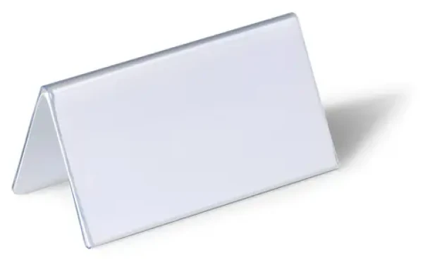 Durable transparentný / Stolová menovka / 52x100 mm / PVC / 25 ks (805119)