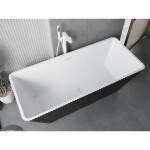 MEXEN/S - Tava voľne stojaca vaňa reliéf 170 x 75, biela/čierna, sifón a prepad biela 52851707575-20
