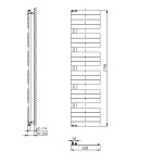AQUALINE - MILI vykurovacie teleso 600x1798, čierna mat DC656T