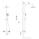 SAPHO - SOLARIS sprchový stĺp s termostatickou batériou, čierna matná WD139B