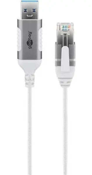 Goobay redukcia USB-A - RJ-45 biela / Redukcia / USB 3.2 Gen 1 / Cat.6 / 1 Gbit/s / 10 m (74383)