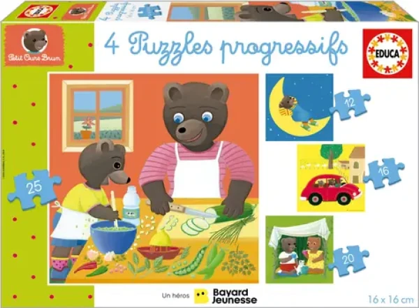 Educa Puzzle Petit Ours Brun 4v1