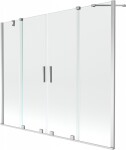 MEXEN/S - Velar Duo Dvojkrídlová posuvná vaňová zástena 200 x 150, transparent, chróm 896-200-000-02-01