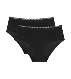 Dámske nohavičky Feel Of Cotton Midi 2P - BLACK - čierna 0004 - TRIUMPH BLACK 36