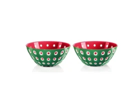Guzzini LE MURRINE zelená, biela, červená / Miska / súprava 2 ks / 12,5 cm / akrylát (279412287)