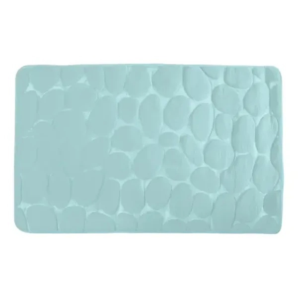 MSV Pebbles kúpeľňová predložka 40 x 60 cm pastelovo zelená / PU pena / protišmyková